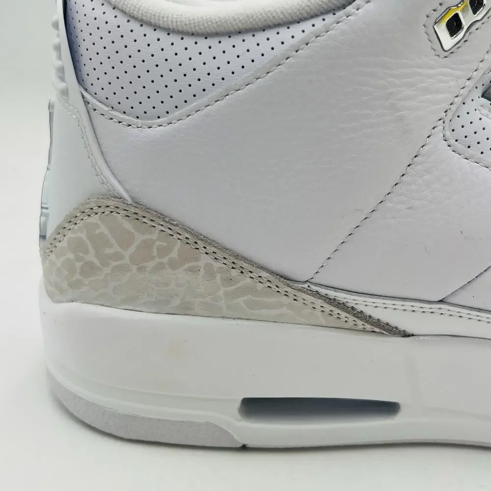 Nike Air Jordan 3 Retro White Silver Sneakers CT8532 111 Men Size 13 NEW
